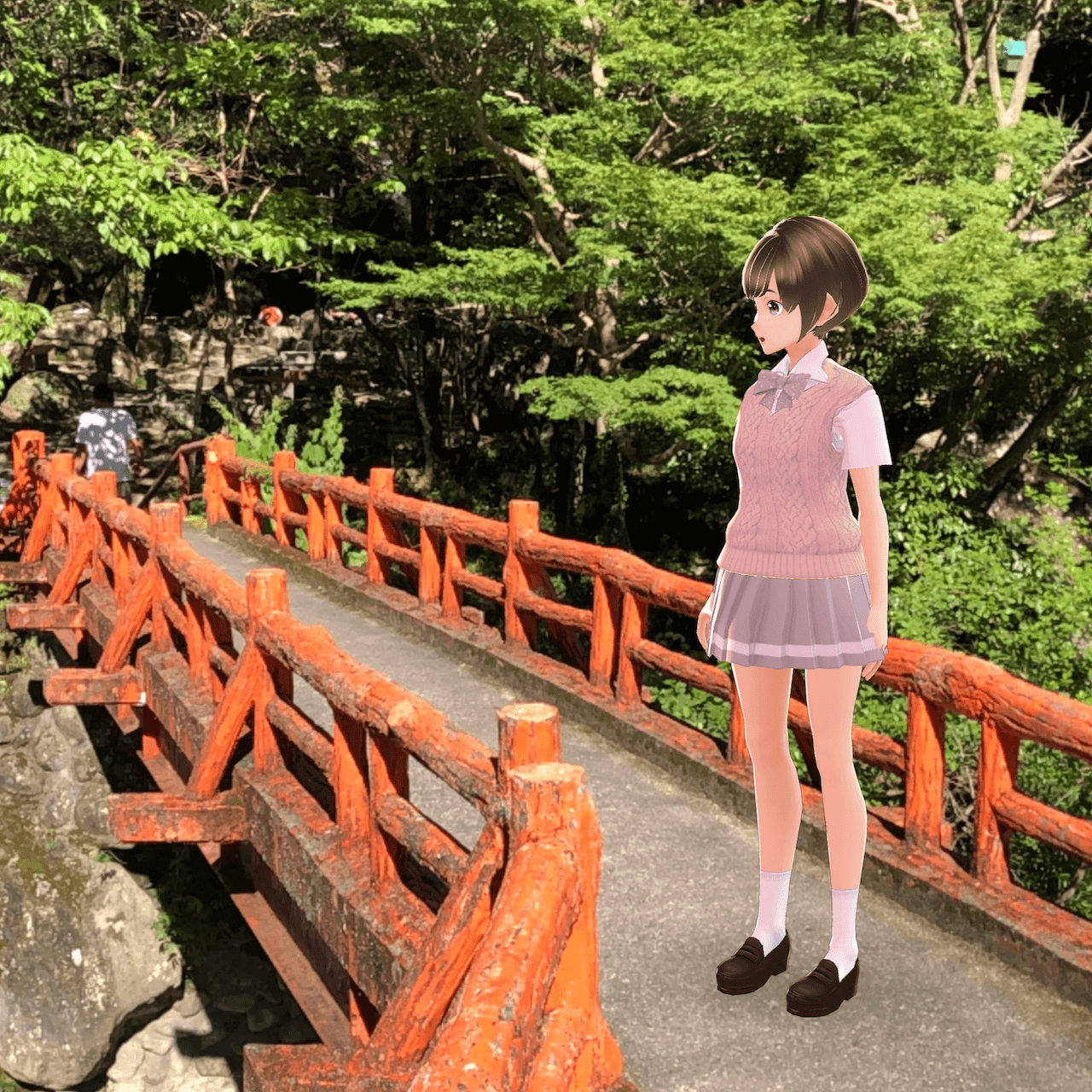 身体の向きをナナメにしてリアル感を